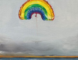 A Curious Gull and a Rainbow